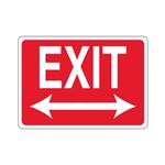 EXIT Double Arrow (White Text on Red) Sign
